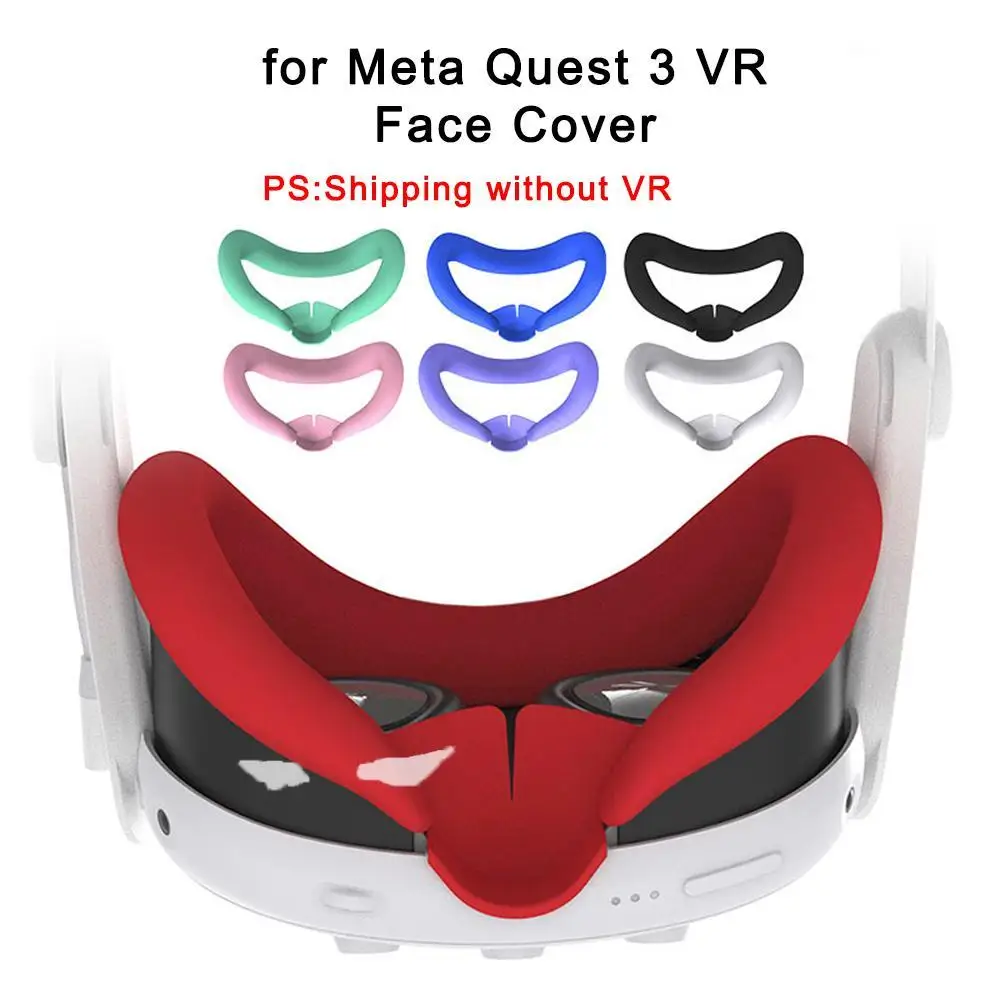 

Силиконовый чехол для лица Meta Quest 3, сменный Защитный Чехол для очков VR, защитный чехол для лица, цветная маска для глаз с защитой от пота