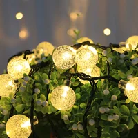 3m Waterproof LED Bubble Ball String Lights (118.11in) - Warm White Crystal Globe Fairy Lights, Weather-Resistant for Garden 2