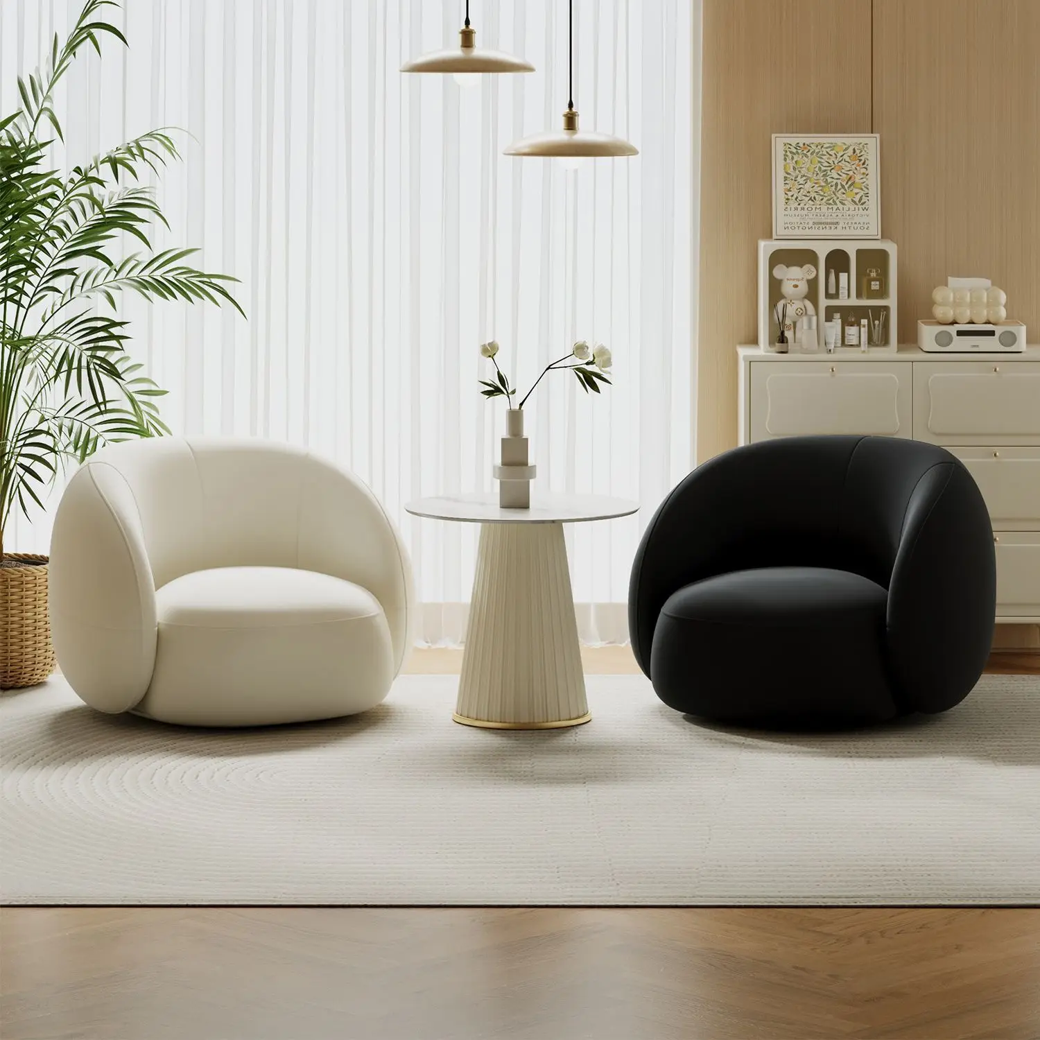 Modern Minimalist Nordic Luxury Yuanbao Armchair Single Sofa Clothing Store Influencer Lounge Reception Meeting Creative Area