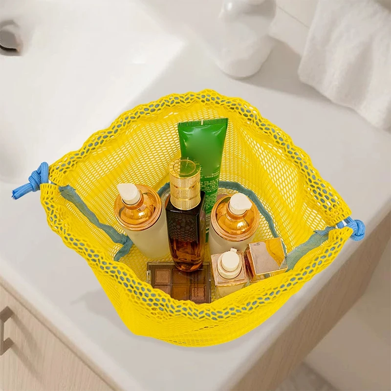 1pc Nylon Mesh Drawstring Storage Pouch Bag Multi Purpose Travel & Outdoor Activity Pouch For Digital Products Makeup Bag