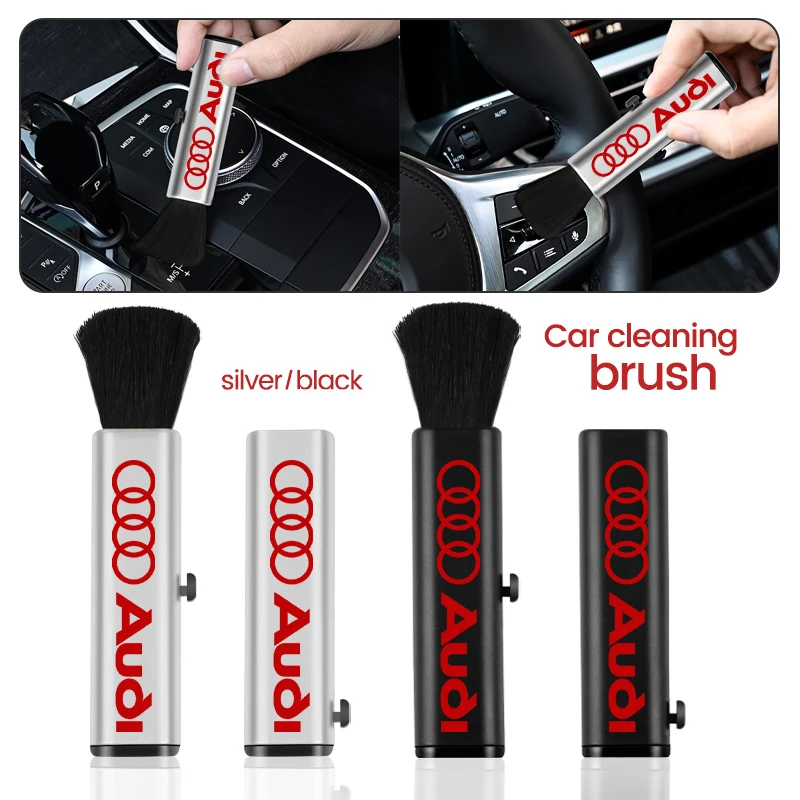 Morbido Dispositivo Di Rimozione Della Polvere Per Auto Retrattile Presa D'Aria Dettagli Pulizia Spazzola Detergente Per Audi Sline A3 A4 B8 8P B9 8V 