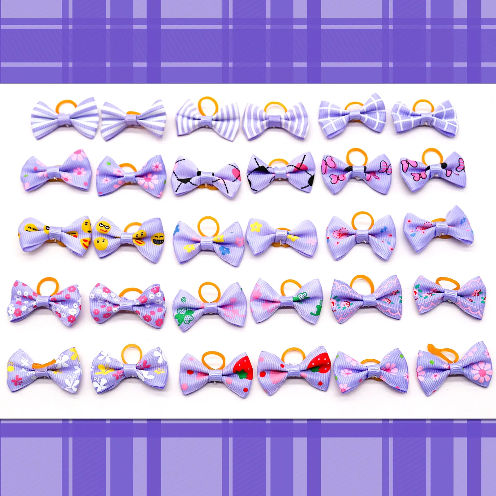 Title 8, 30PCS Purple Pet Daily Dog Hair Bows Doggy Bows...
