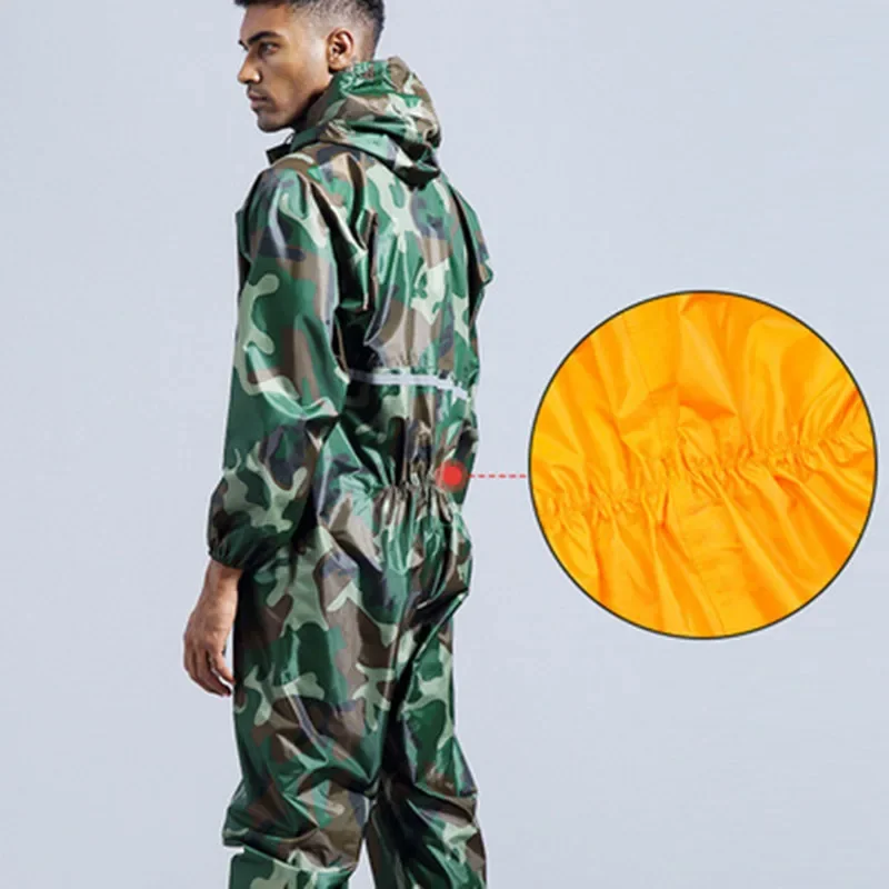 Raincoat Poncho Conjoined Raincoat Overalls Hooded Men and Women Fission Rain Suit Hooded Paint Spray Unisex Workwear Safety Suits