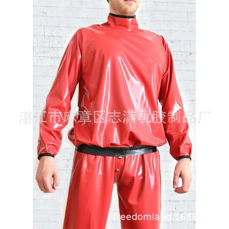 

Factory Direct Sales Latex Clothing Men's Sexy Latex High Elastic Top Sexy Latex Clothing Fake Mother Large Size