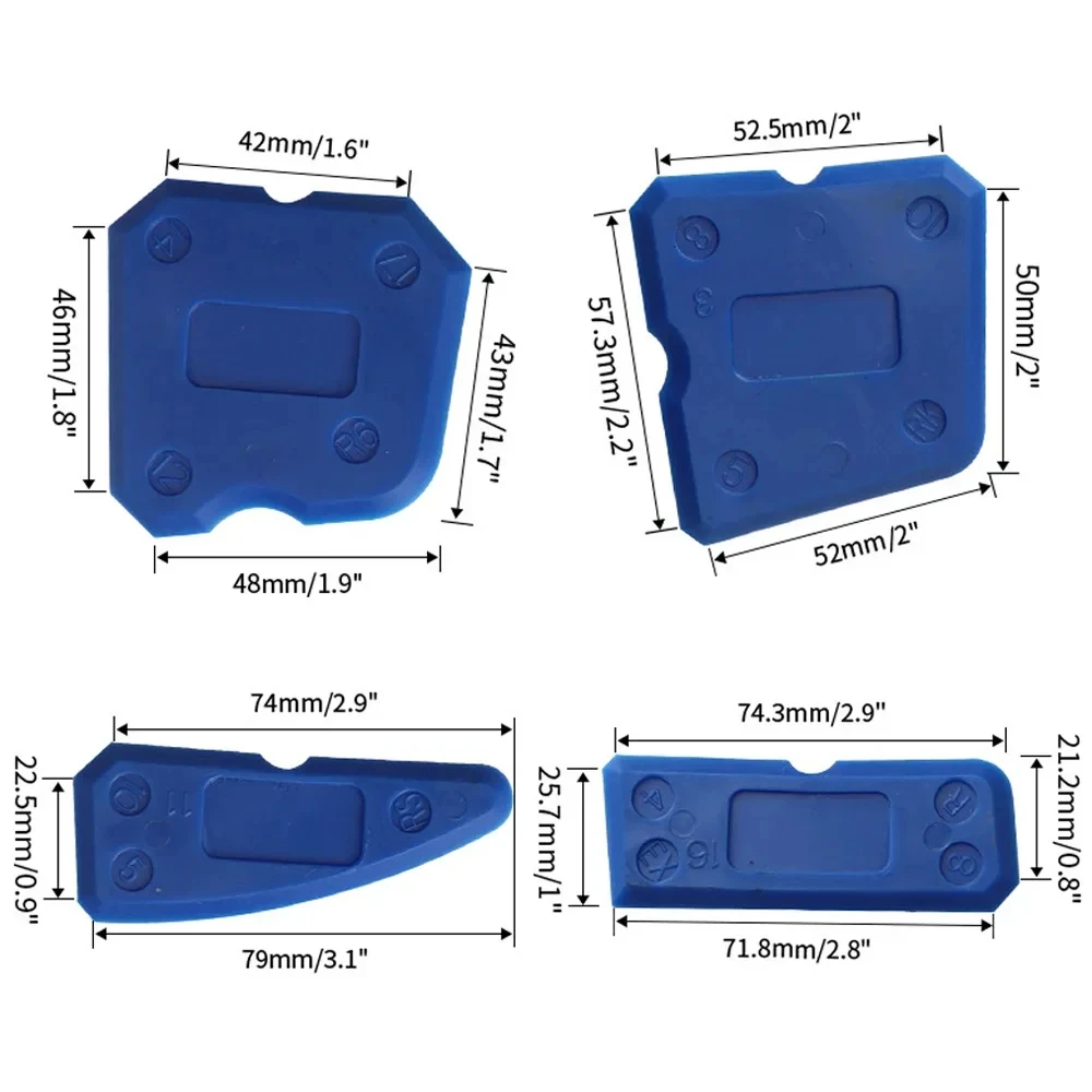 4 Pcs Silicone Caulking Tool Set-Versatile, Easy Clean-up, & Professional Sealant Spreading