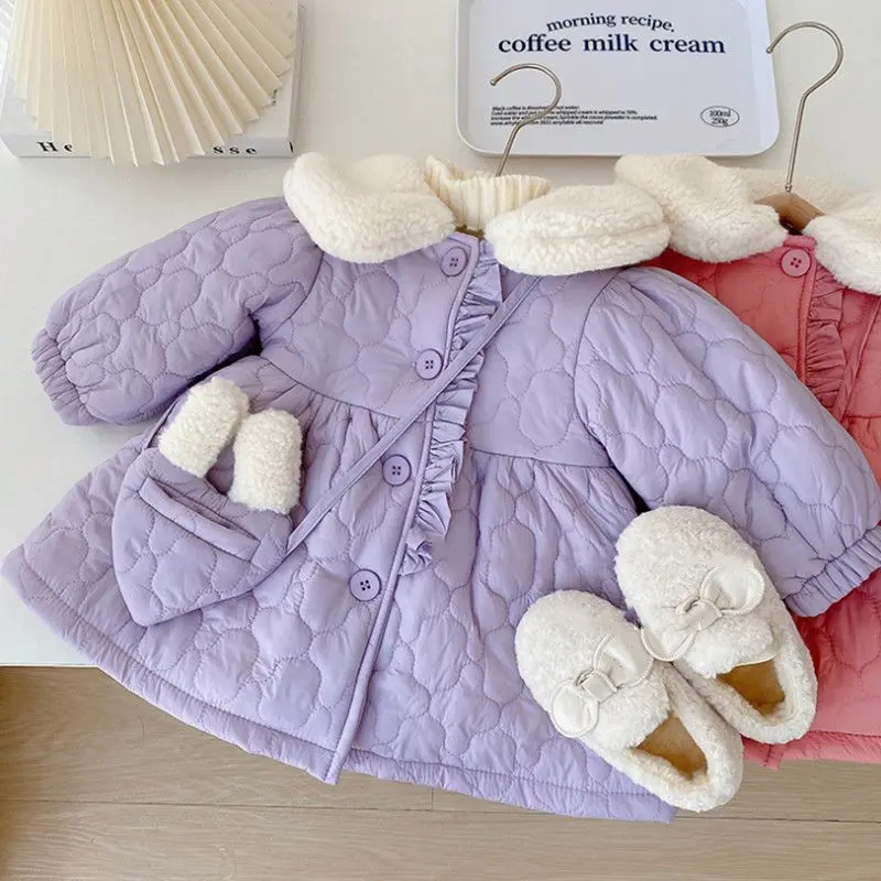 GirlsWinterCottonDress2023NewWesternStyleBabyGirlsFleece