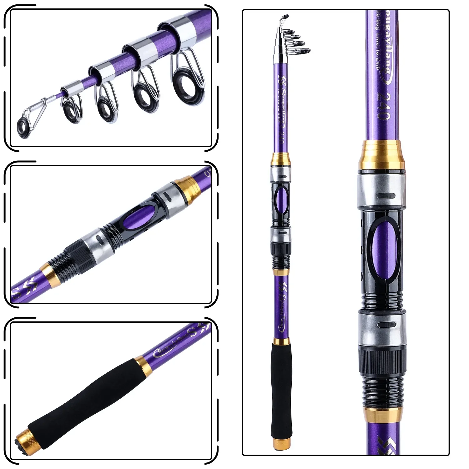 Sougayilang Top Quality 1.8M-3.3M Portable Telescopic Carp Fishing Rod Hard  FRP Carbon Fiber Fishing Rod Sea Rod - AliExpress