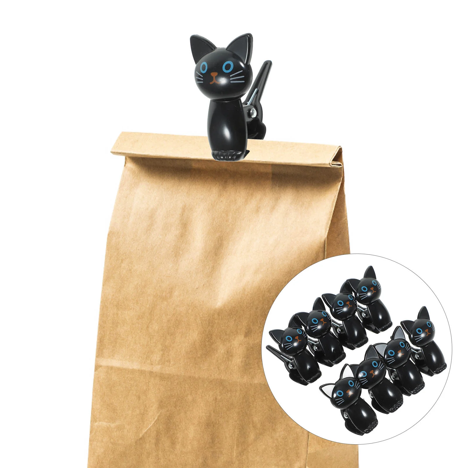 

Food Bag Clips Plastic Sealing Clips Cat Design Snack Bag Clips Cute Chip Clips Bread Bags Clamps Airtight Seal Food Storage