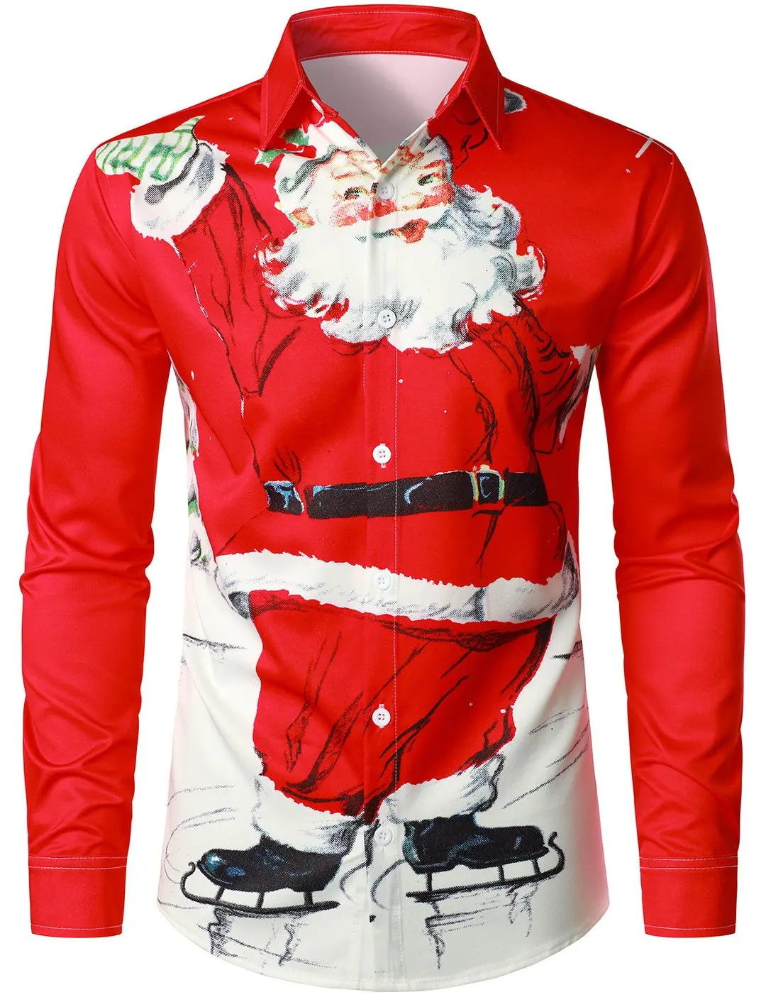 

Men's Christmas Print Regular Fit Long Sleeve Shirt