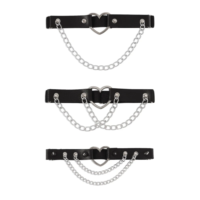 Punk PU Leather Thigh Chain Leg Body Chain Harness Gothic Leg Garter