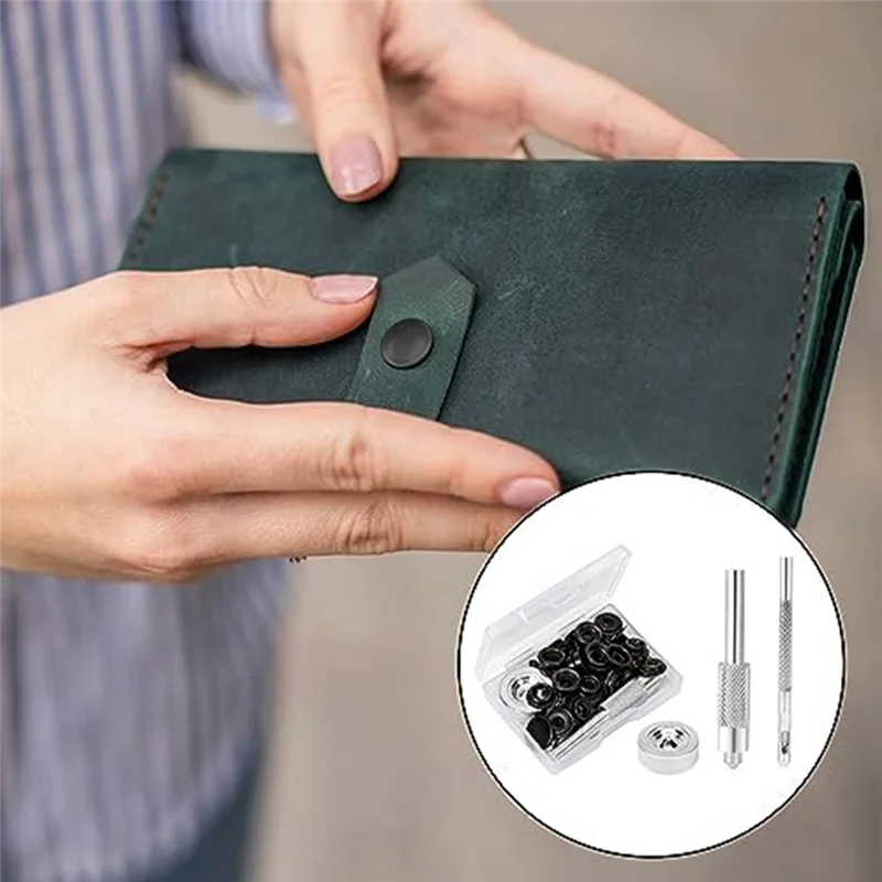 43 Piece Snap Kit With 3 Piece Snap Fixing Tools For Garment Bags, Jackets, Craft Making Supplies