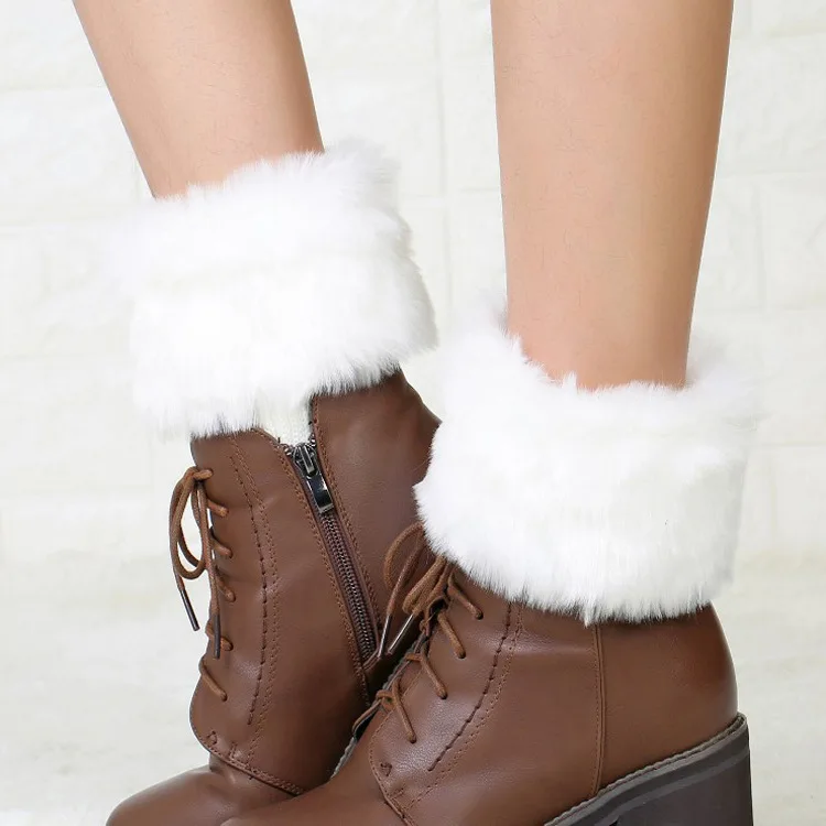 Description Picture 6 of item1 Pair Women Leg Warmers High Quality Winter Lady Protection Socks Short Soft and Comfortable Cold-proof Female Boots Cover