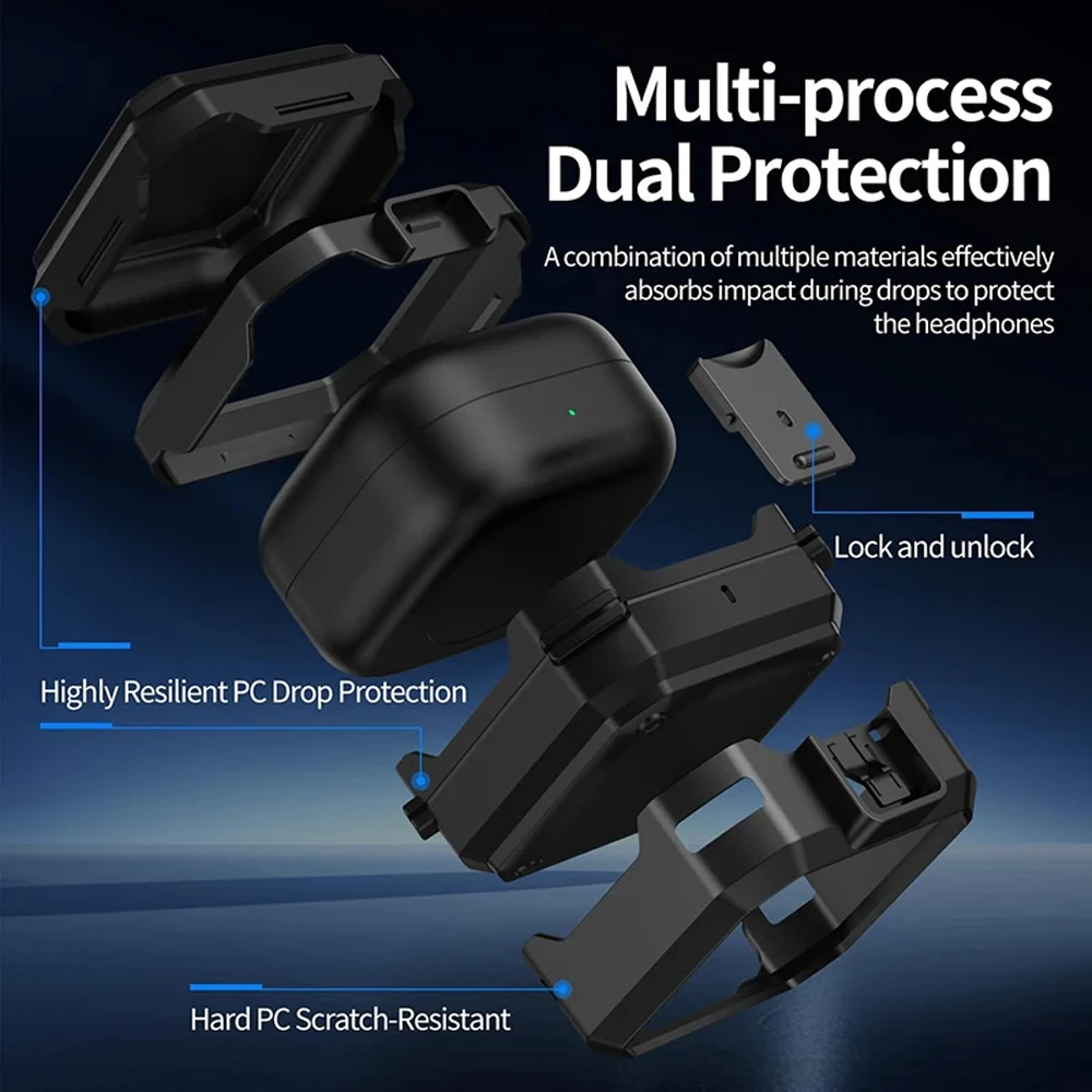 Shockproof Earphone Protection Case with Keychain Accessories - Full Protection Cover