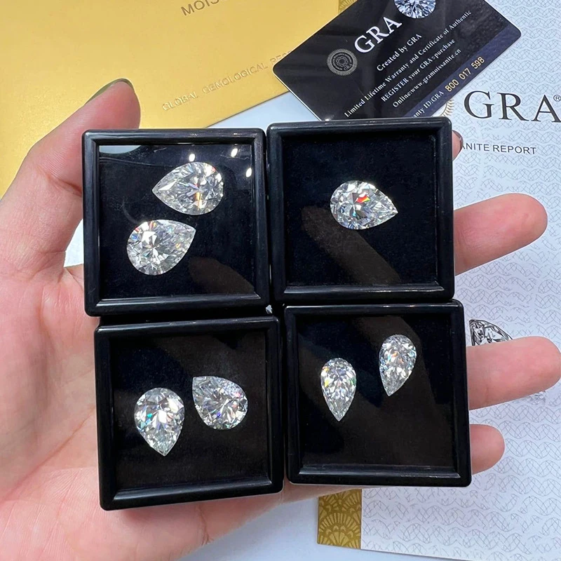 [ Pear Cut ] 0.1-30ct D Color VVS1 3EX Wholesale Pear Waterdrop Loose Moissanite Diamond GRA Stones Gemstones For Jewelry Making 2