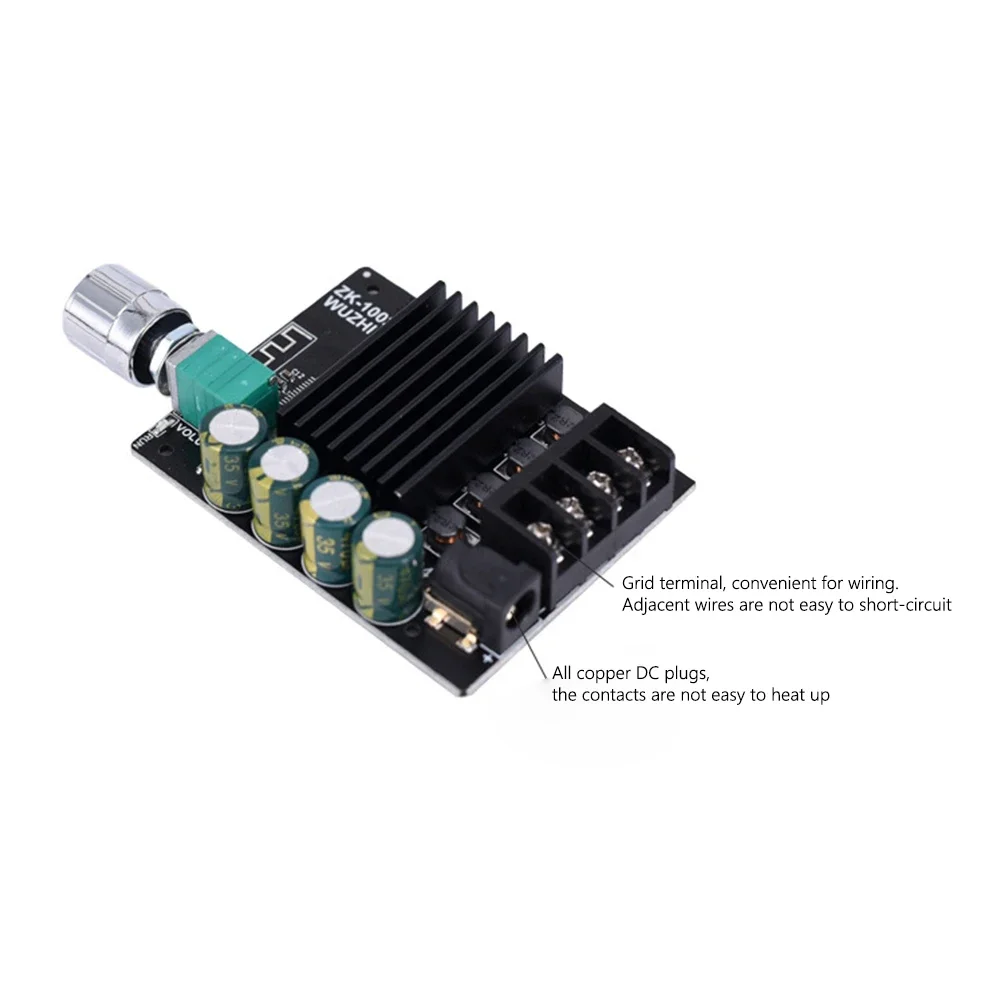 ZK-1002L Mini 2x100W Audio Power Amplifier Board Stereo Bluetooth