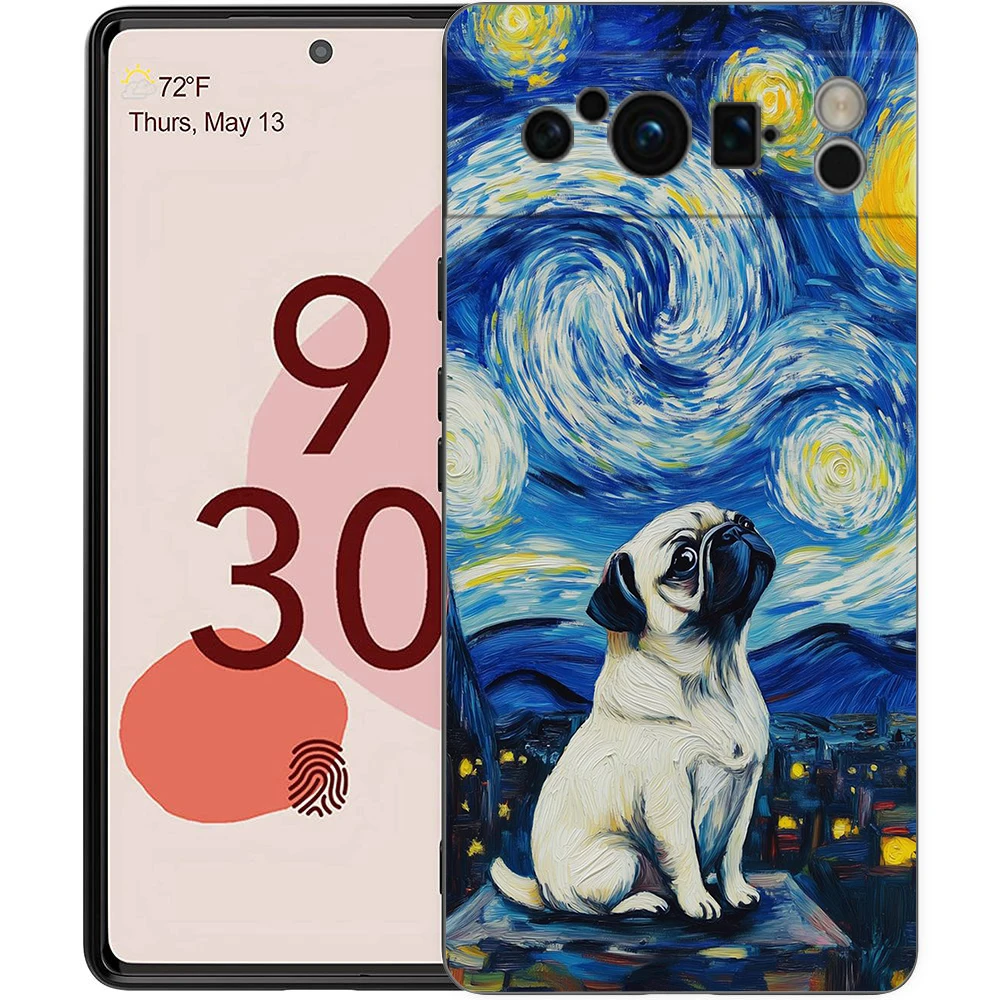 Black Pug Close-Up Soft TPU Phone Case