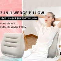 1 Piece Gray Push-Type Inflatable Lumbar Pillow Portable Seat Cushion Aircraft High-Speed Rail Long-Distance Travel Backrest Lumbar Cushion Pvc Flocked Office Seat Cushion Lumbar Pillow