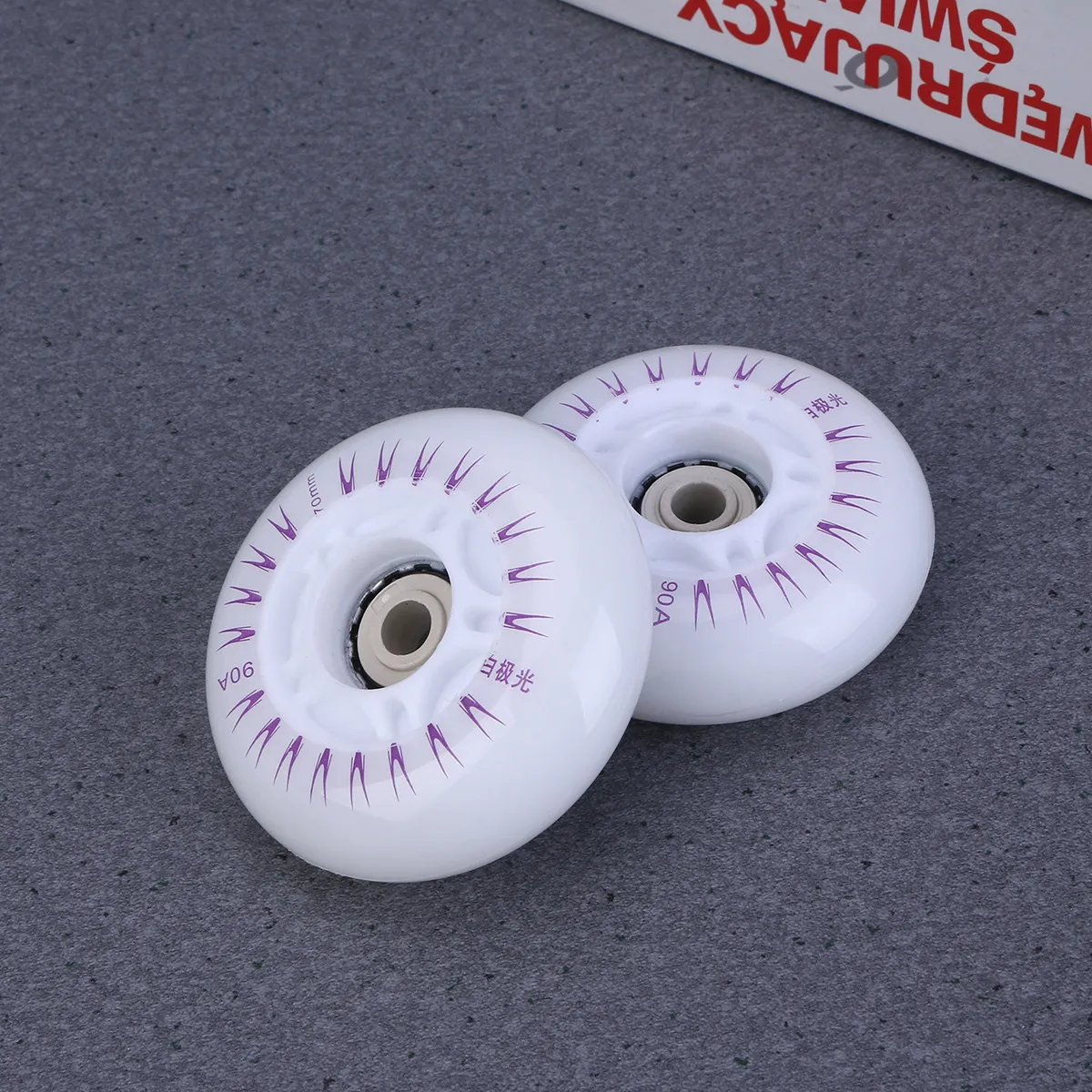 2개 70mm 90A 야광 롤러 스케이트 휠 색상 변환 플래싱 인라인 스케이트 액세서리 거친 표면 성능 강화