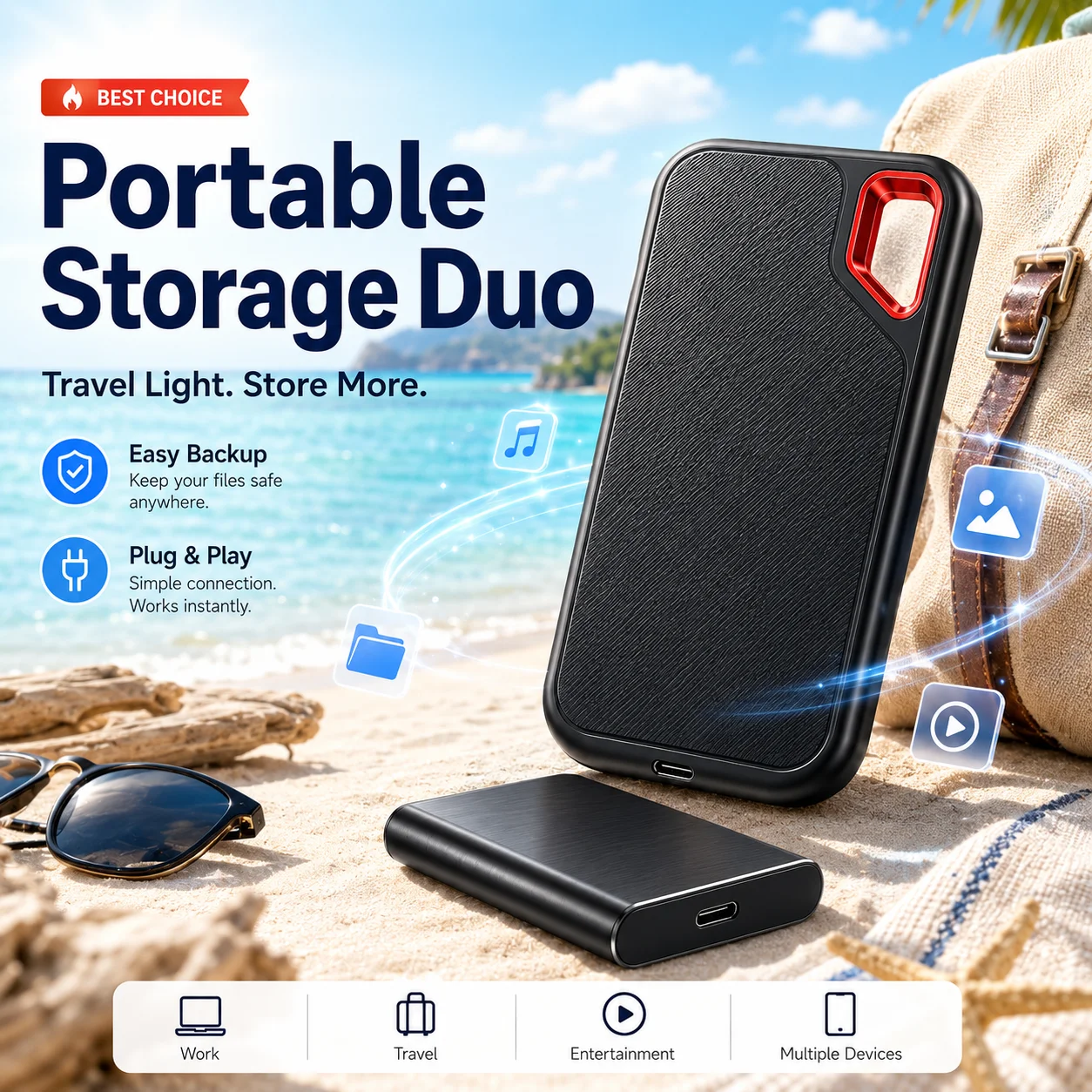 Unidad de Estado Sólido Portátil de 4 TB, Resistente al Agua y a los Golpes, para Computadora de Escritorio, Plug&Play, Unidad de Estado Sólido Externa de Alta Velocidad Pro 1