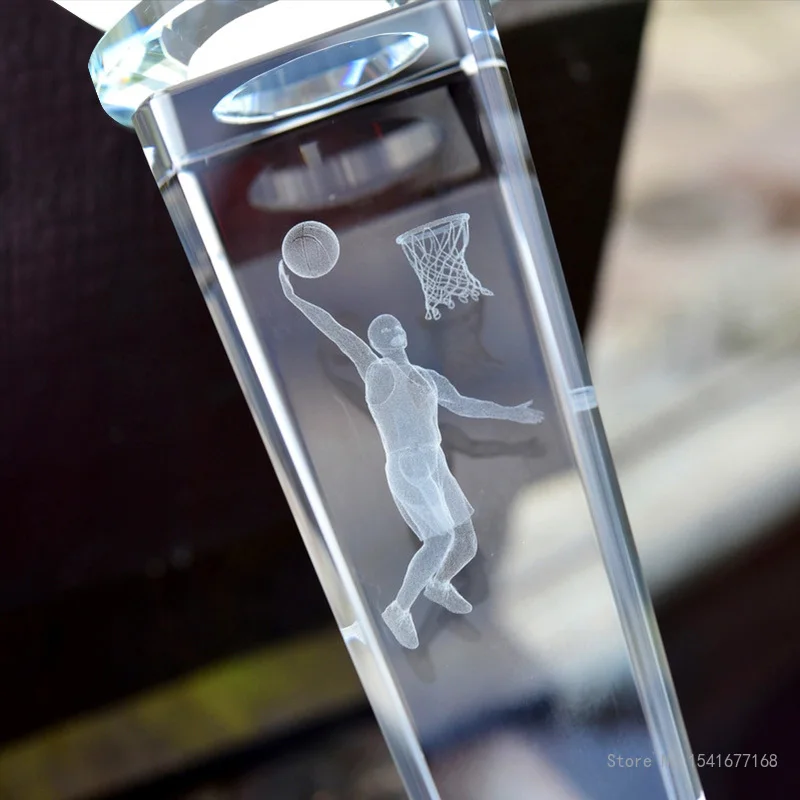 Creative Activities Sports Ball Crystal Trophy, Custom Lettering, Championship Trophy, Reward Competition Souir, Home Decor, 1Pc