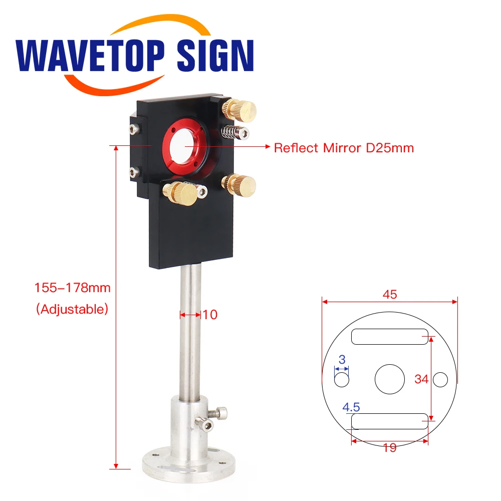 Testina Laser A CO2 Per Lenti Da 20mm E Specchio Da 25mm, FL 50.8-101.6mm