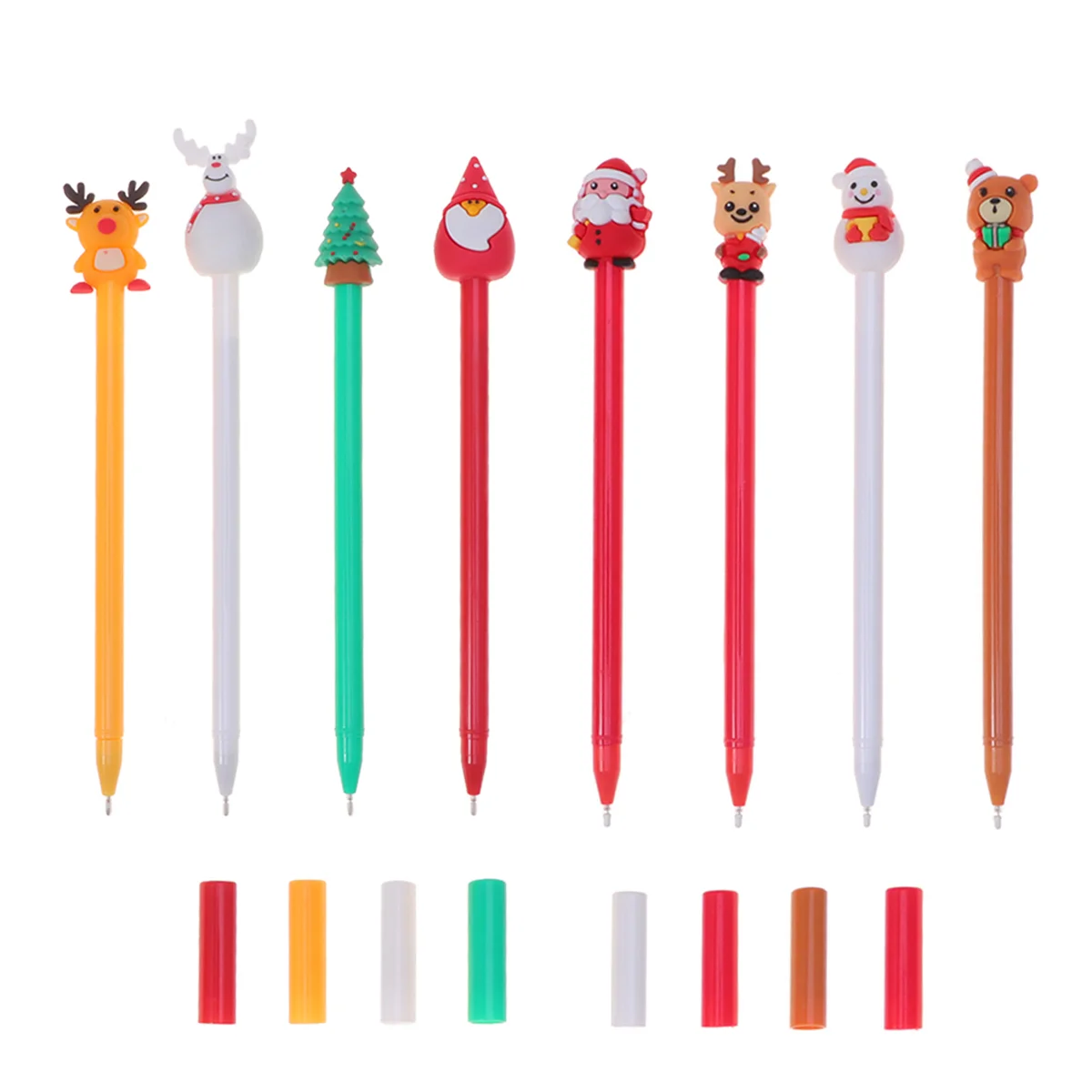 

8 Pcs Christmas Design Cartoon Ballpoint Pens Signing Pens Student Stationery Supplies