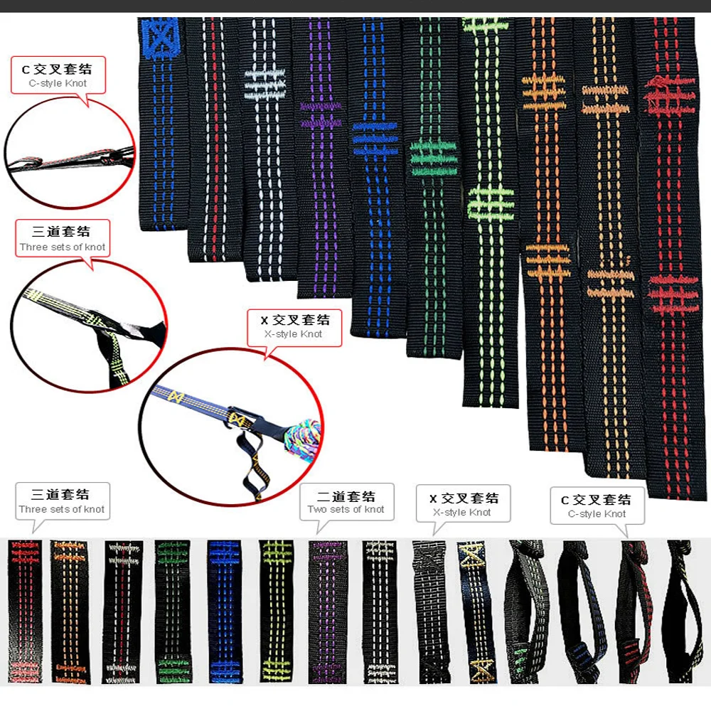 Tree Swing Hanging Straps 2.5M/2.8M/3M Tree Swing Hanging Hammock Straps Rope Heavy Duty Load Capacity Outdoor Camping Hiking