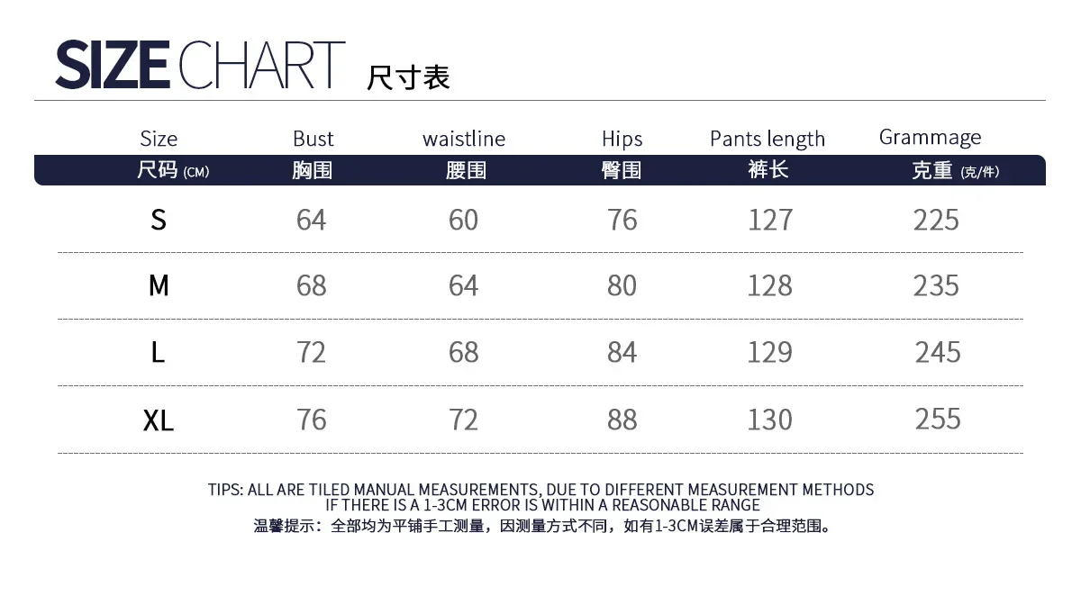 Size chart and fit details