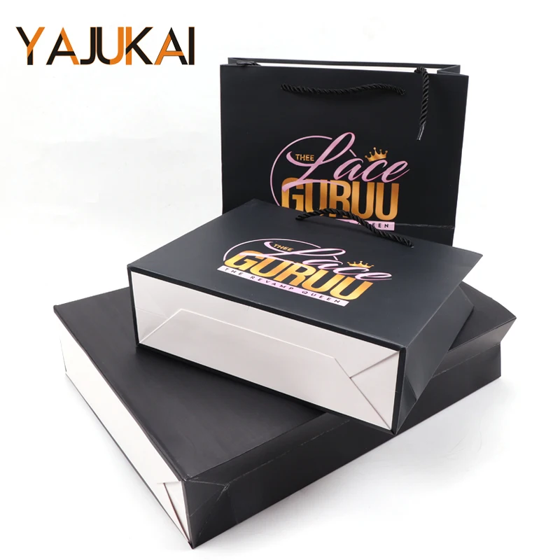 Custom Paper Bags With Logo Multiple Color Packaging Bags For Hair Extensions Personalized Wig Bags For Wigs 10Pcs Gift Bags