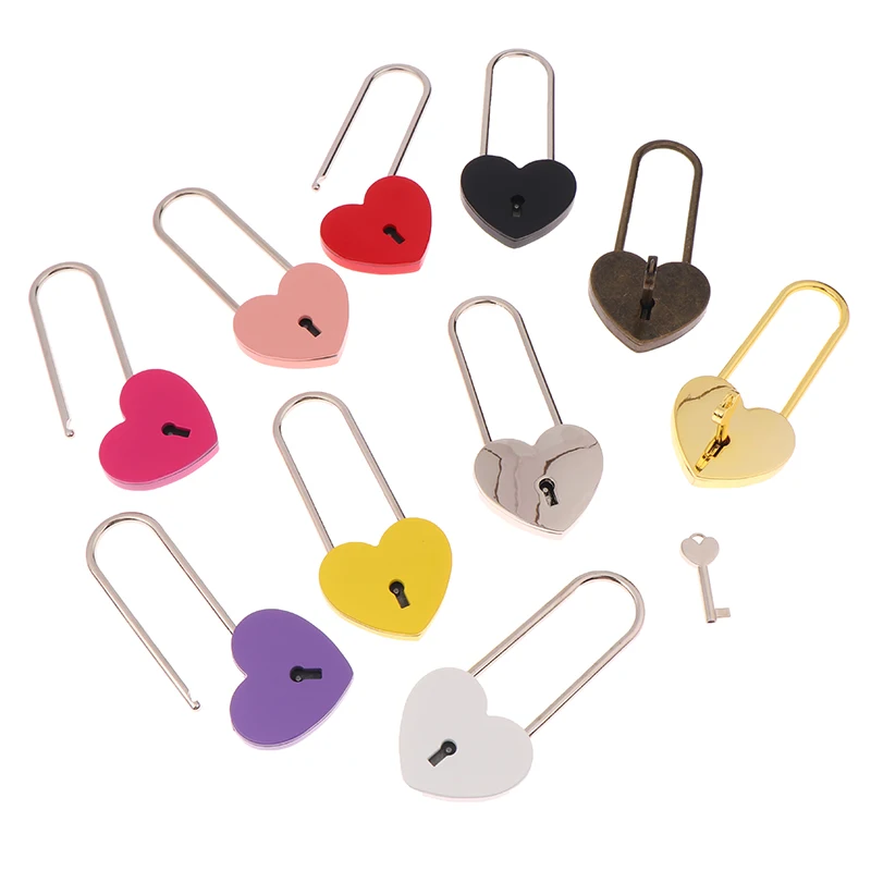 1 Set herzförmiges Vorhängeschloss aus Metall im antiken Stil, Liebesschloss-Set mit Schlüssel, Hochzeit, Valentinstag, Geschenke, Paar-Wunschschloss – Detail 8