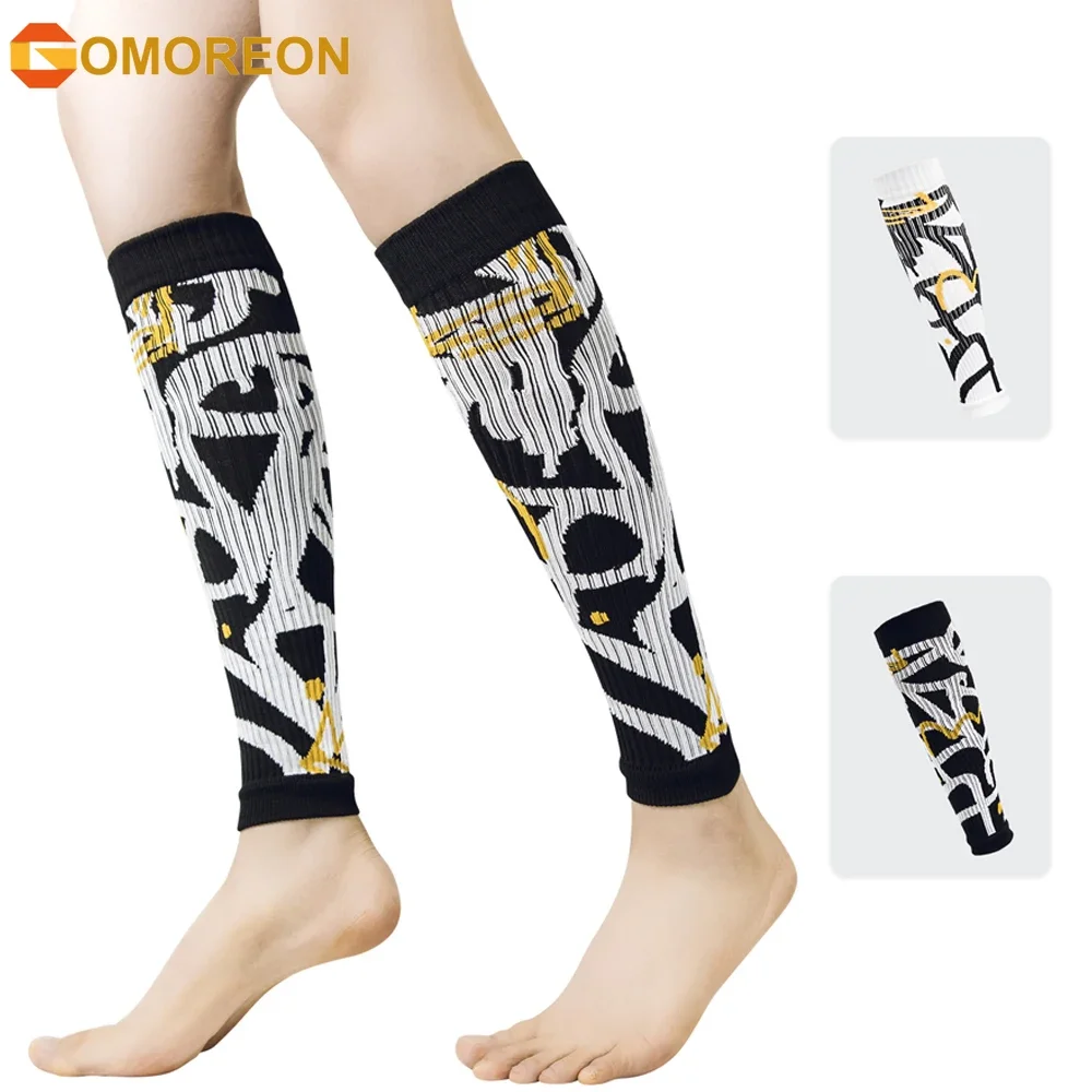 

GOMOREON 1Pair Compression Calf Sleeves Sports Leg Compression Sock Runners Shin Splint Varicose Vein Calf Pain Relief