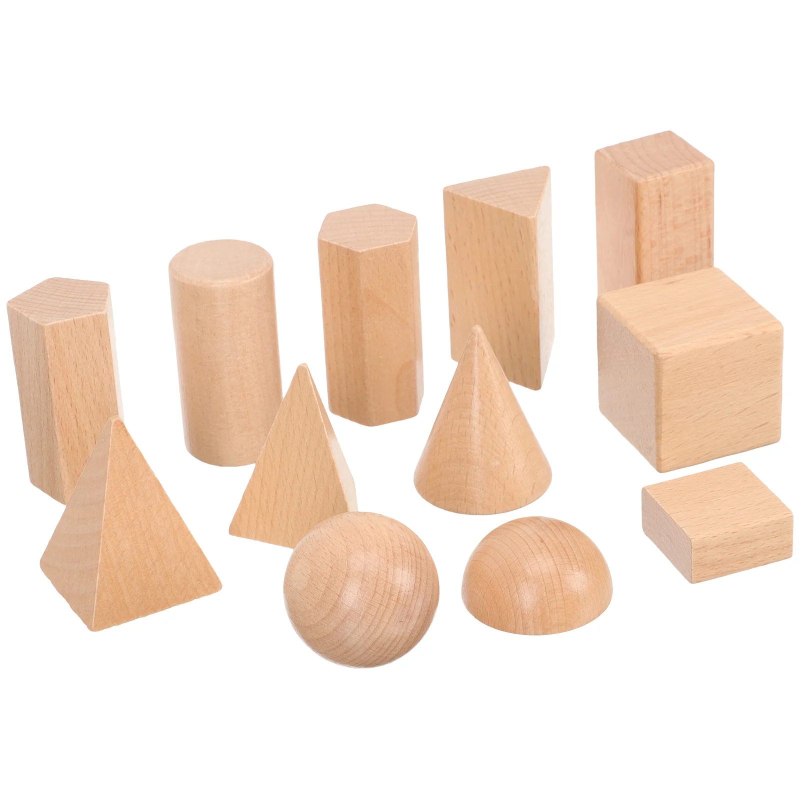 

12pcs Geometric Models Kids Geometric Learning Solid Blocks for Classroom Manipulative