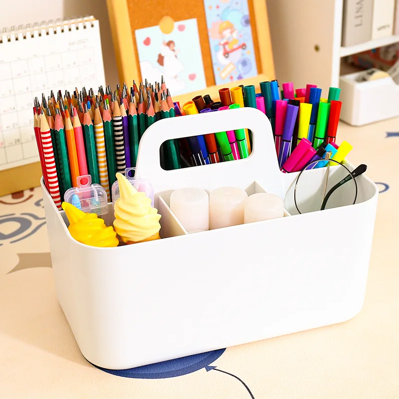 Cestino per Doccia Portatile, Portaoggetti in Plastica con Maniglia Organizer Bagno, Cucina