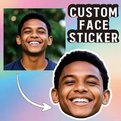 Personalized Vinyl Photo and Pet Stickers - Custom Face and Device Decals - 5cm - 40pcs (Custom Stickers)