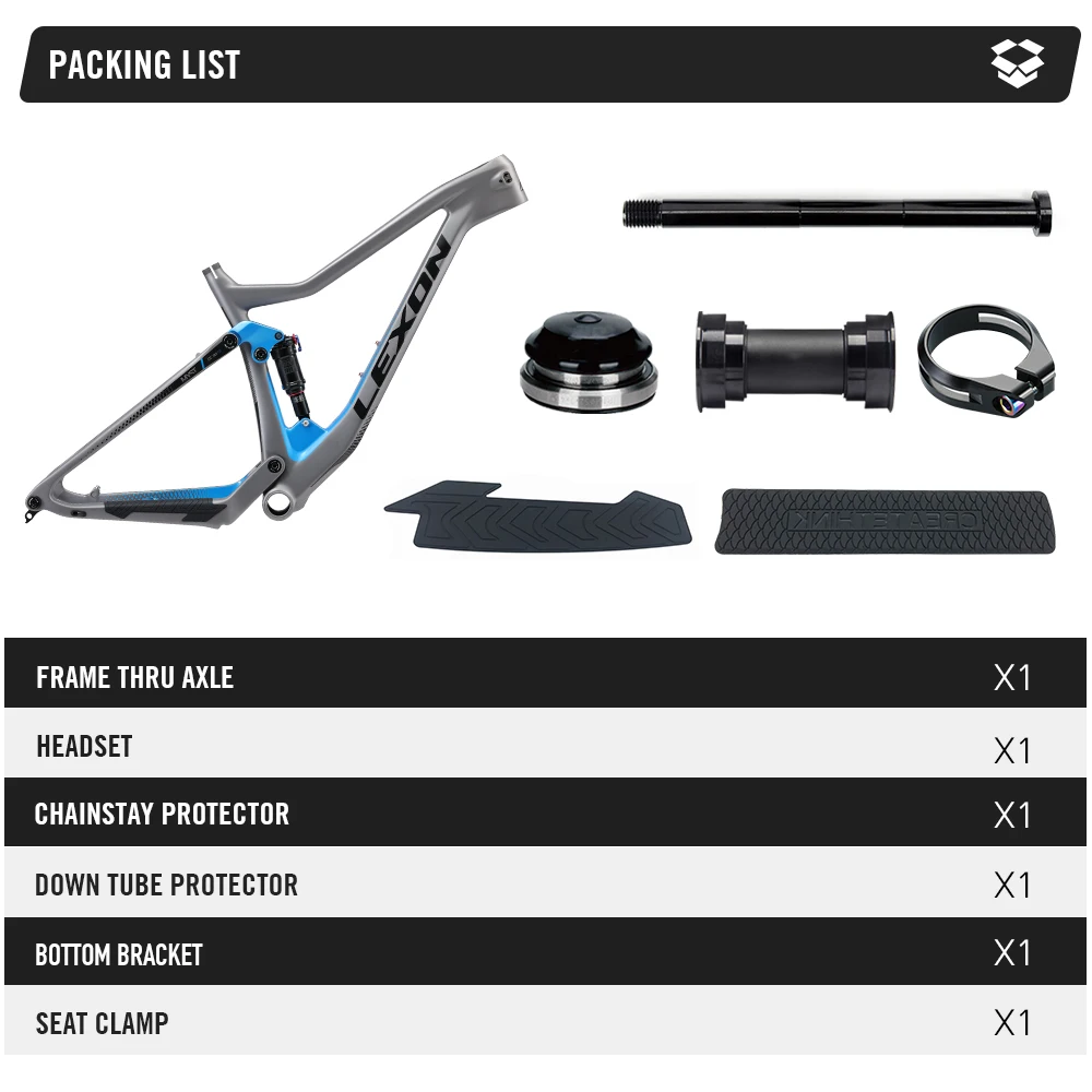 LEXON XC Trial Cross country frame MTB Frame XC Bike Frames Carbon MTB Full Suspension 29 Boost frame DNM ROCKSHOX DPD XDB