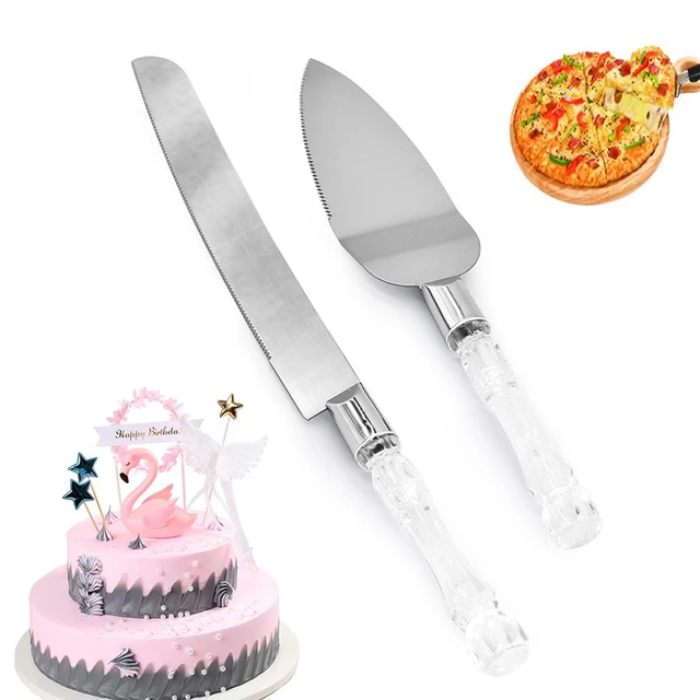 Crystal Cake Knife Set (23Wx330mmL & 53Wx290mmL)