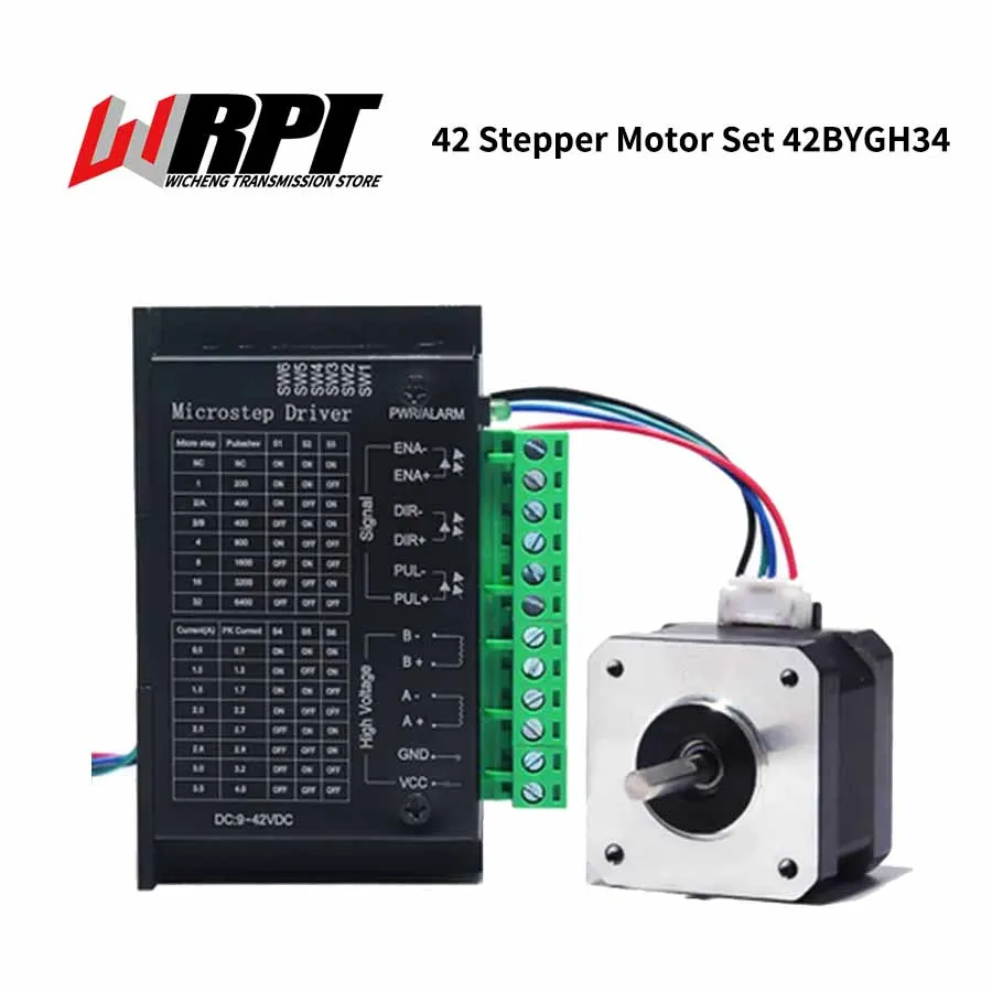 

42 Stepper Motor Set 42BYGH34 Torque 0.28N.M Long 34MM + Driver 4.0A Part 1