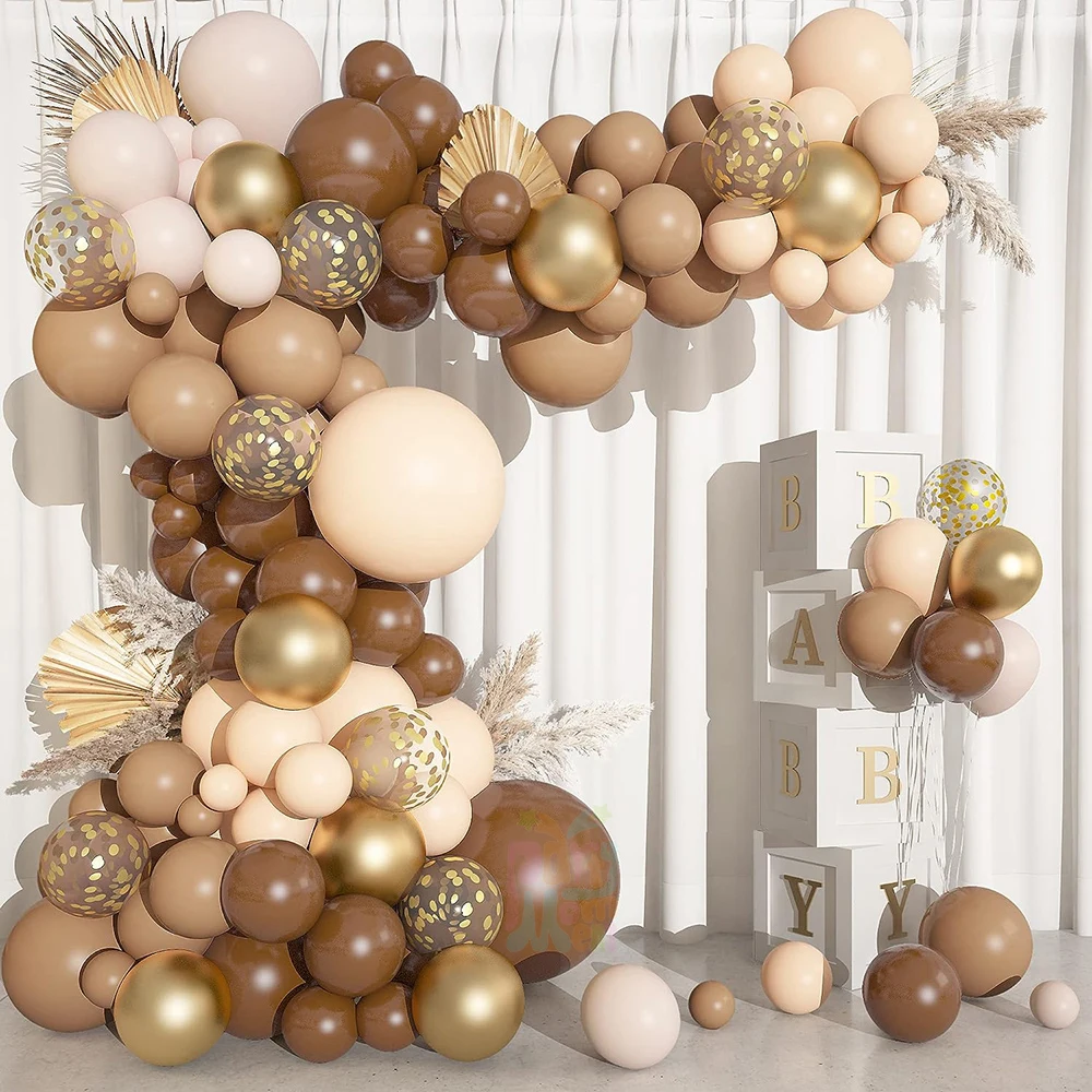 Brown Gold Party Decorations  Birthday Decoration Brown Gold - 102pcs/lot  Latex - Aliexpress