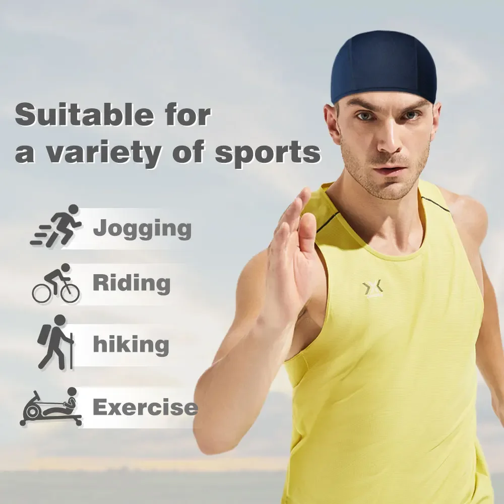Summer Breathable Cap Quick-Dry Sweat Wicking Fishing Cycling Running Hiking Bike Outdoor Sports Hat Helmet Liner Cap Men Women 4