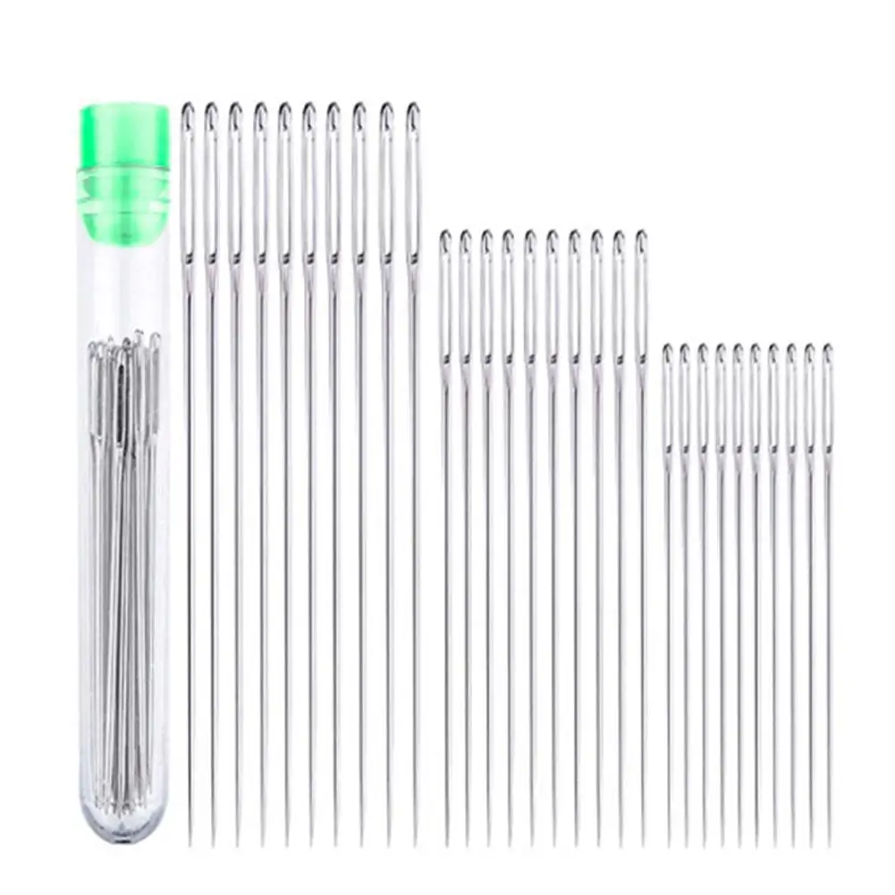20/30pcs Steel Sewing Needles Side Hole Hand Sewing Blind Needle Needles Accessories Household Self-Thread A6D2