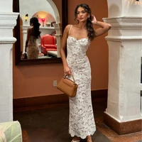Mingmingxi Summer Elegant Maxi Dress 2024 New in Wedding Guest Dress Women White  Lace Up Long Dresses Sexy Wholesale - Image 2