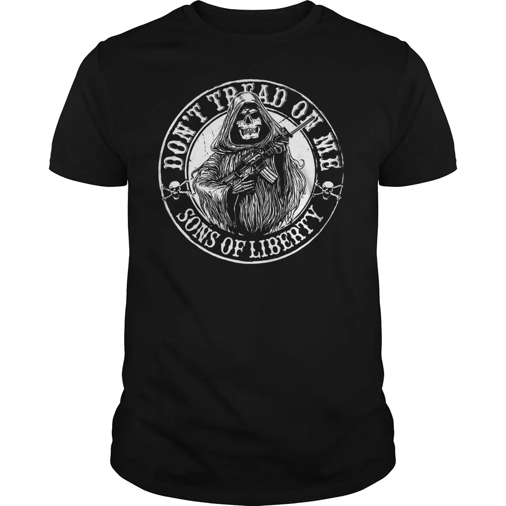 

Don't Tread on Me. Sons of Liberty Grim Reaper T Shirt New 100% Cotton Short Sleeve O-Neck T-shirt Casual Mens Top