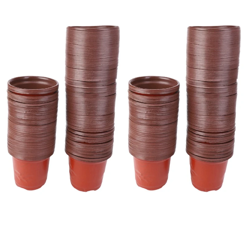 

New-400Pcs 4 Inch Plastic Flower Seedlings Nursery Supplies Planter Pot/Pots Containers Seed Starting Pots Planting Pots