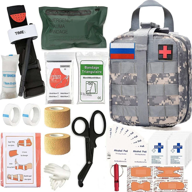 

Military Survival Gear Molle Bag Medical Emergency Survival First Aid Kit Military Tactical Tourniquet Bandage For Camping