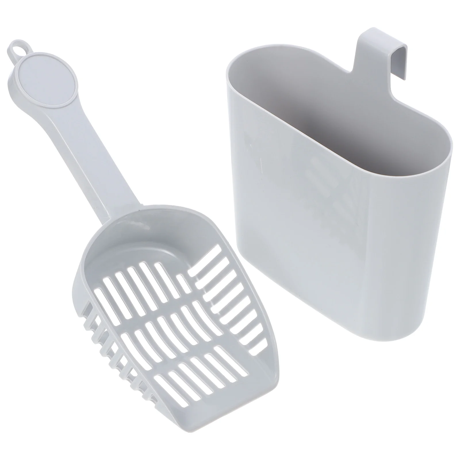 

Portable Cat Kitten Litter Scoop Pet Sand Shovel and Storage Barrel Cleaning Shovel Tool Set Cleaning Accessories(Grey)