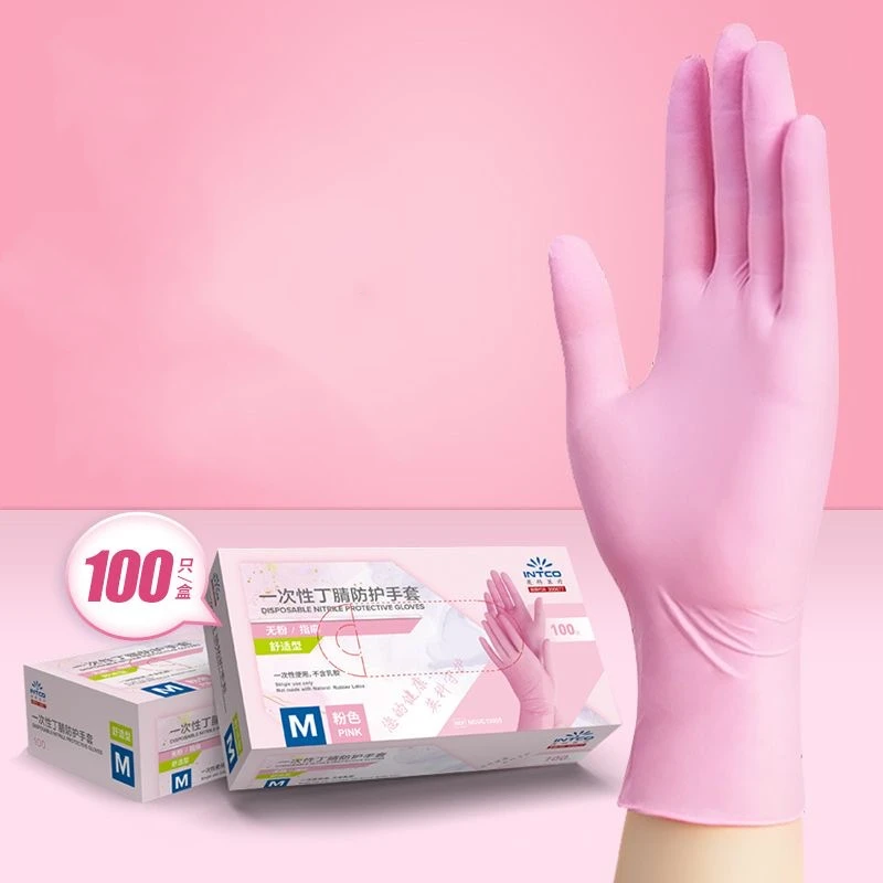 PinkDisposableGlovesXSLDisposableLatexFreeVinylGloves100Pack