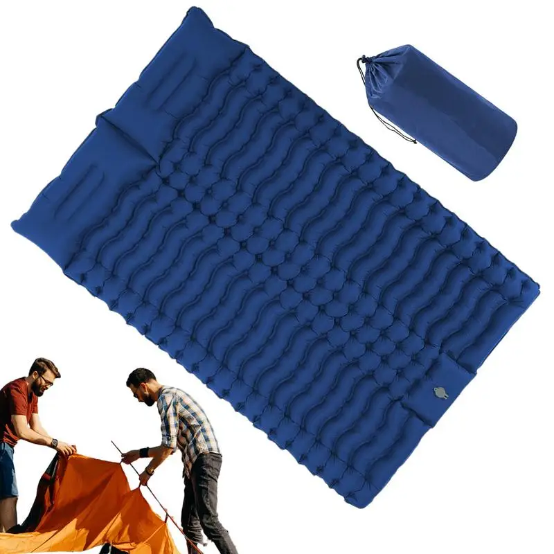 

2 Person Sleeping Pad Inflatable Sleeping Mat Extra-Thick Self-Inflatable Built-in Foot Pump Waterproof Camping Sleeping Pad