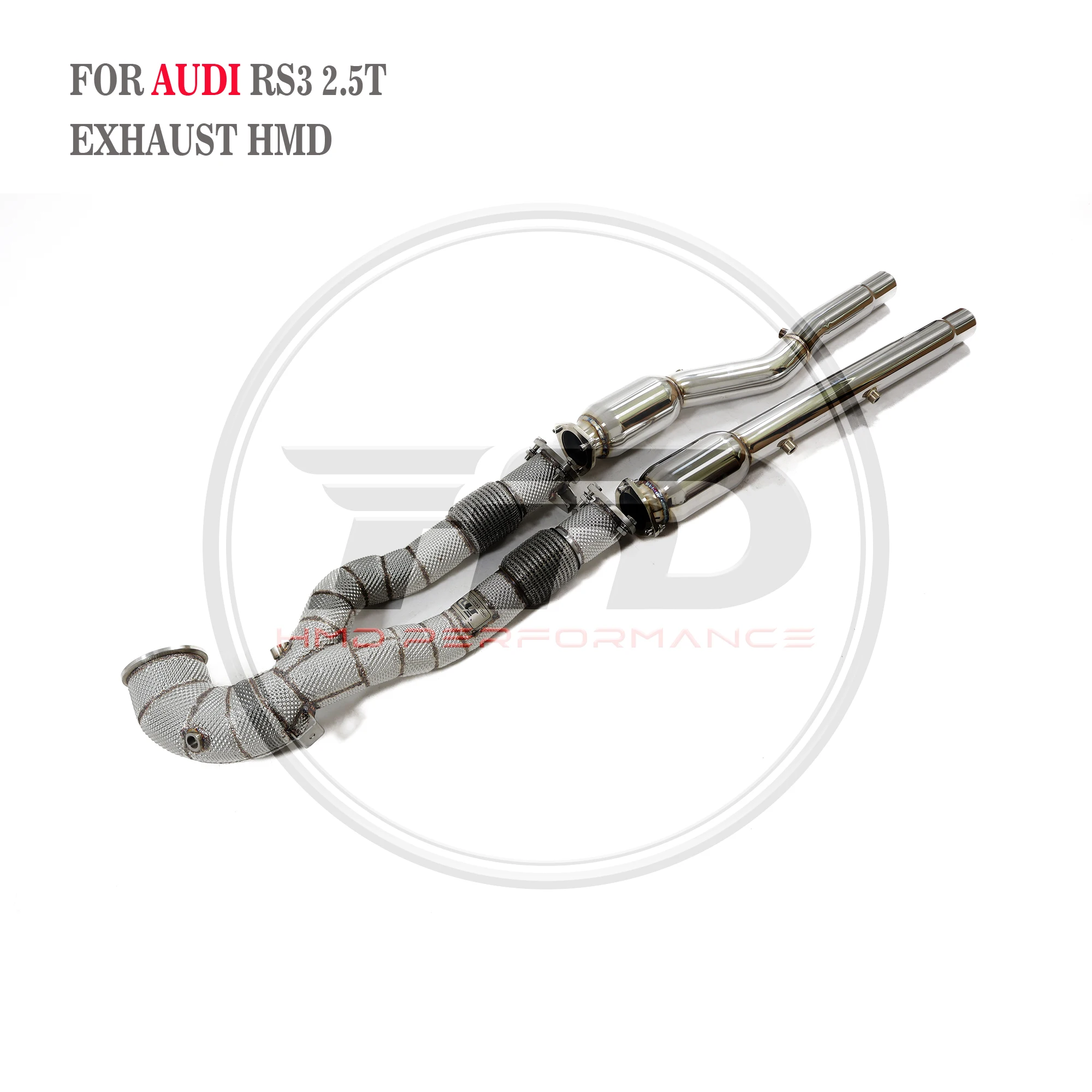 Tubo Anteriore Del Downpipe Del Collettore Di Scarico Hmd Per Accessori Per Auto Audi Rs3 Con Testata Catalitica