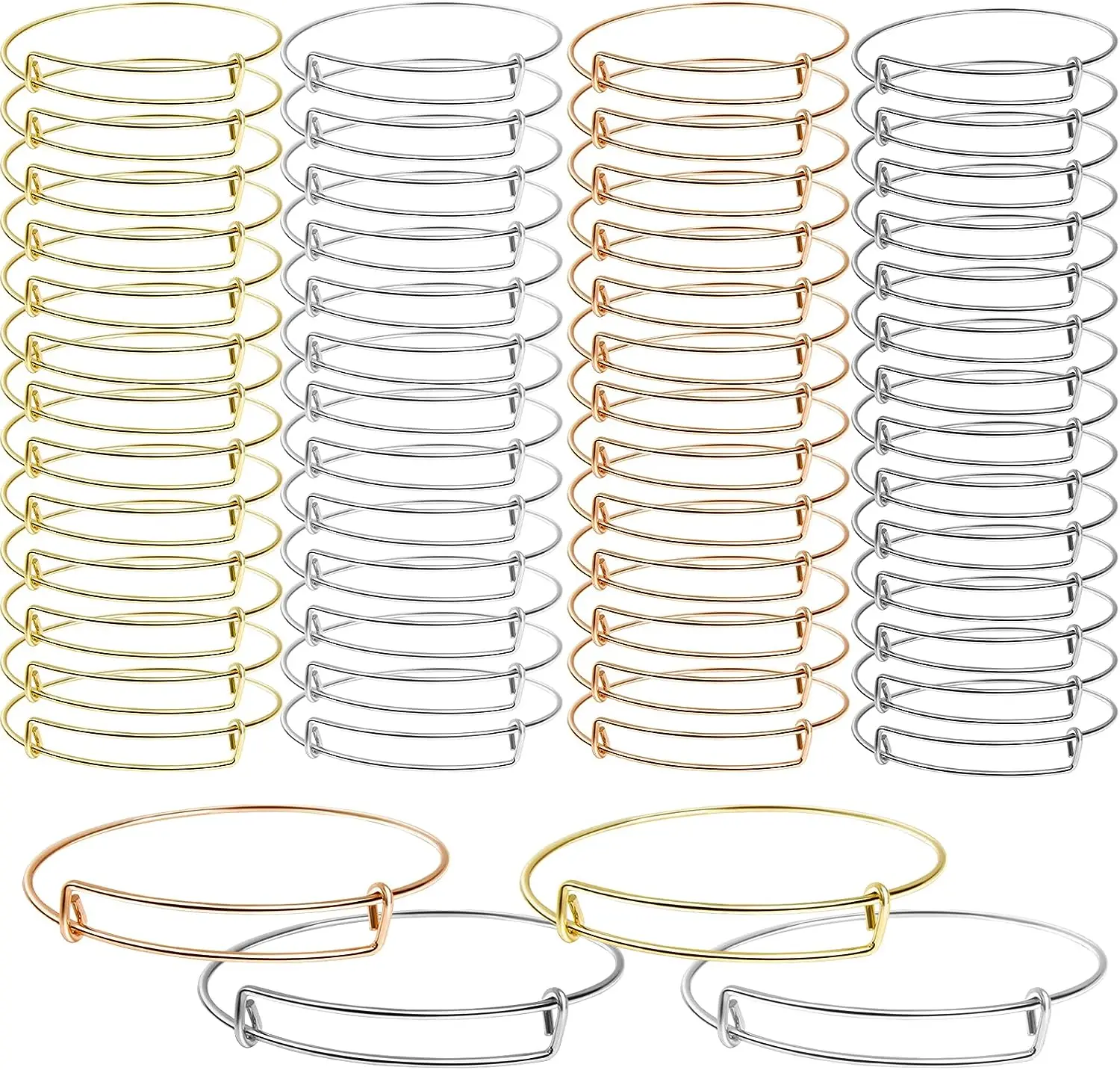 5PCS Stainless Steel Bracelet For Women Expandable Diameter Viking DIY Thread Twist Bangles Adjustable Jewelry Pulseiras Feminin bangle bracelet stainless steel bracelet