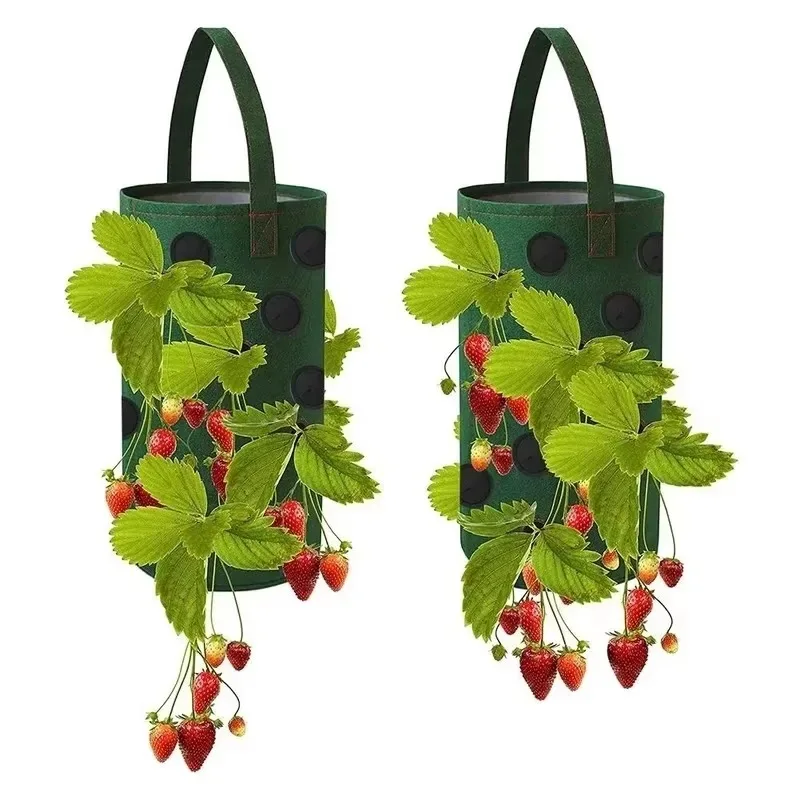New Multi-Function 13 Holes Felt Hanging Tomato Grow Bag Planter Strawberry Vegetable Flower Plant Grow Bags Garden Plant Pot